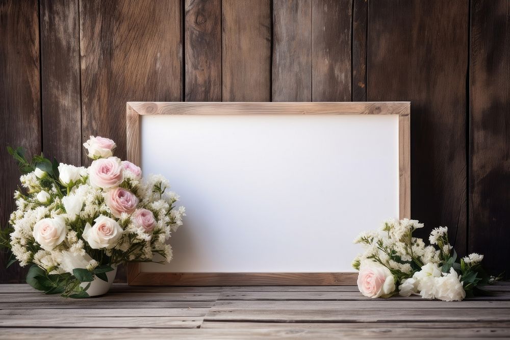 Blank wood sign decoration wedding flower.