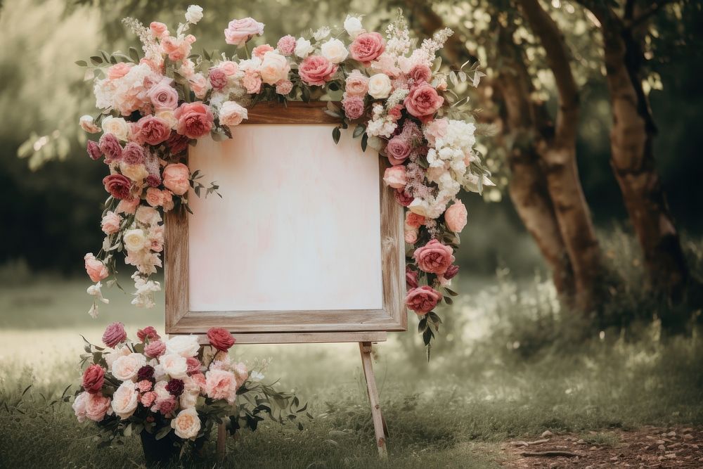 Blank wood sign decoration wedding flower.