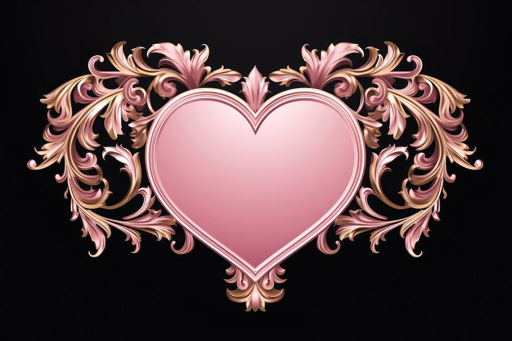 Pink heart ornament frame jewelry pattern celebration. AI generated Image by rawpixel.