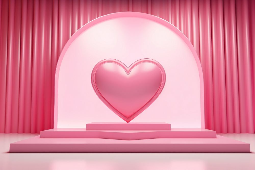 Pink simple heart architecture decoration absence. AI generated Image by rawpixel.