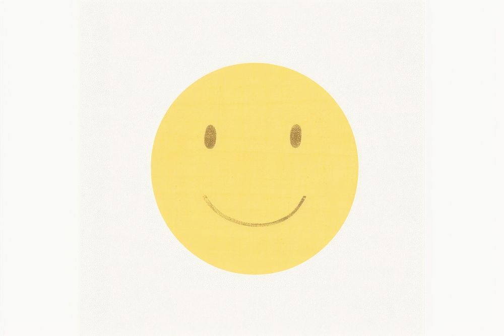 Smile face emoji white background anthropomorphic creativity.