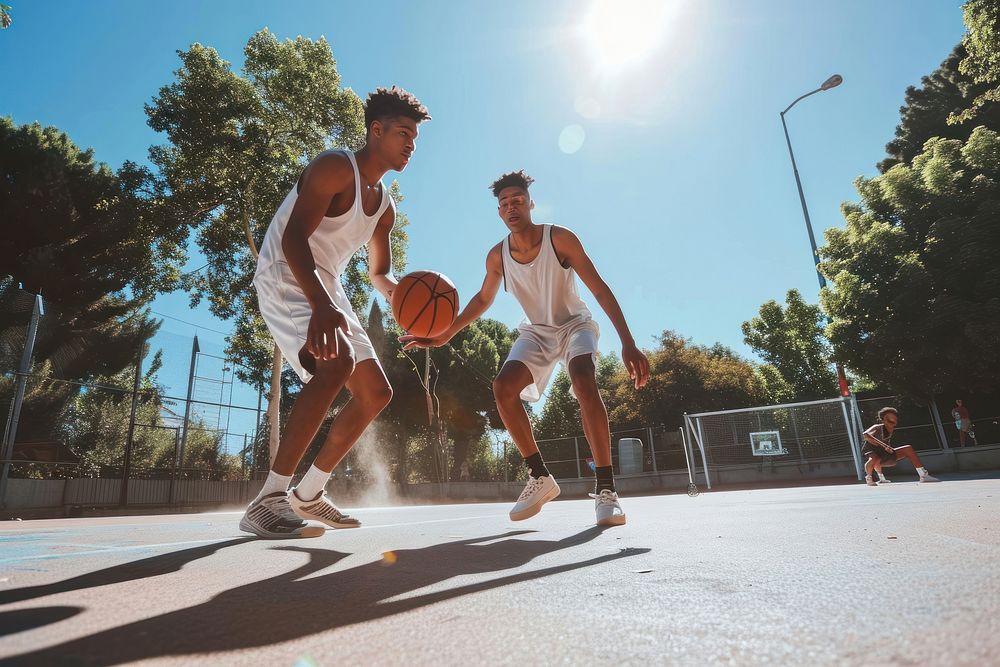 Young men basketball sports footwear.