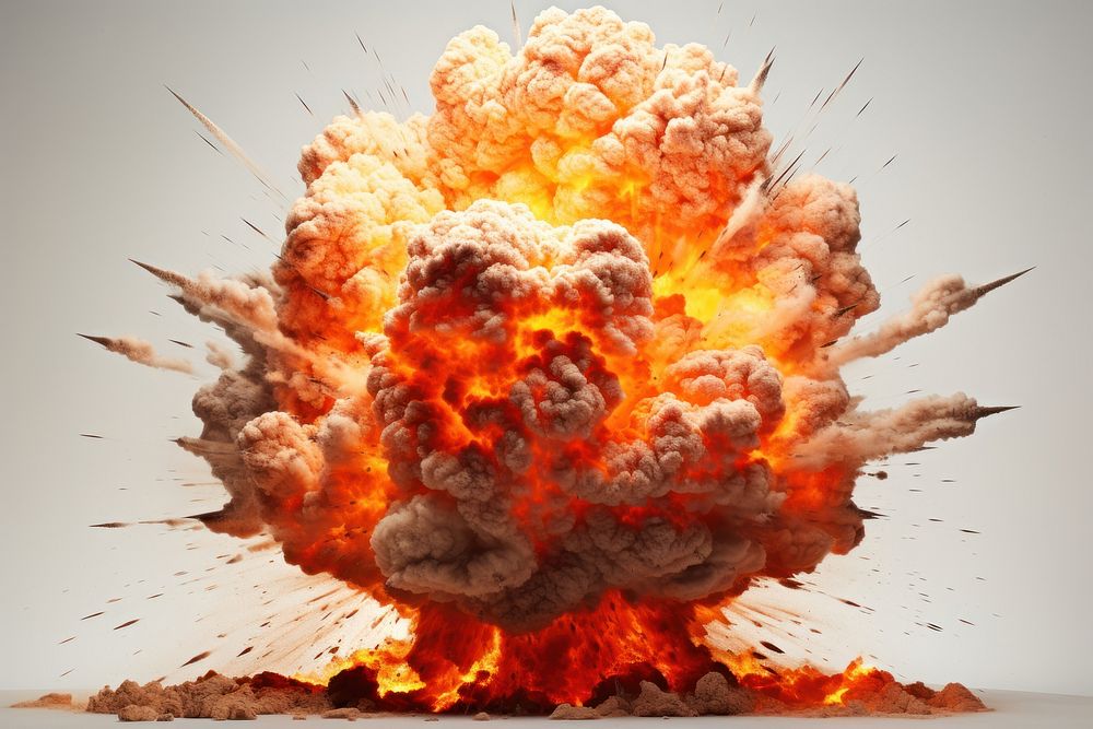 Nuclear explosion bonfire destruction aggression.