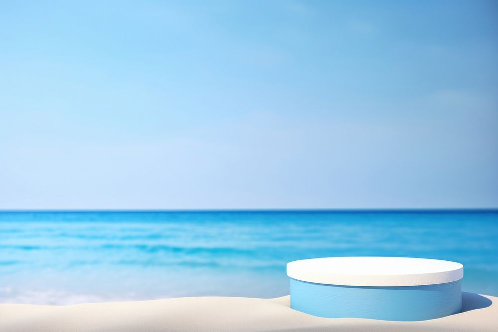 Sand and blue sea beach outdoors horizon.