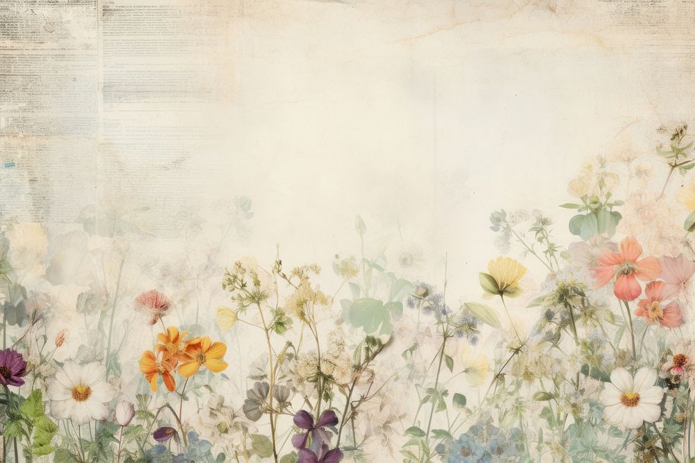 Wildflower border backgrounds painting pattern.