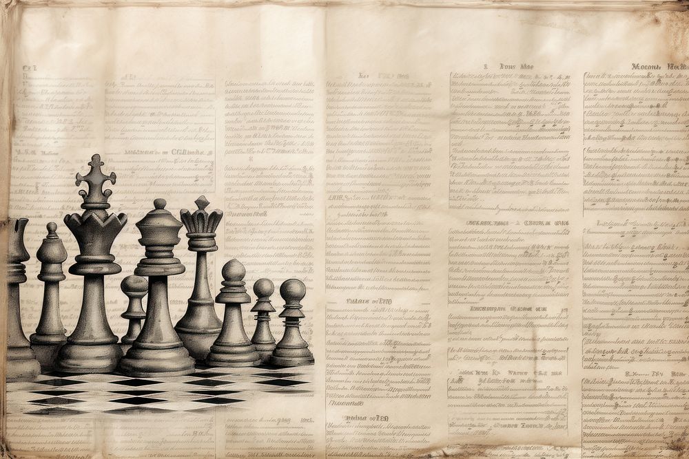 Chess border paper game text.