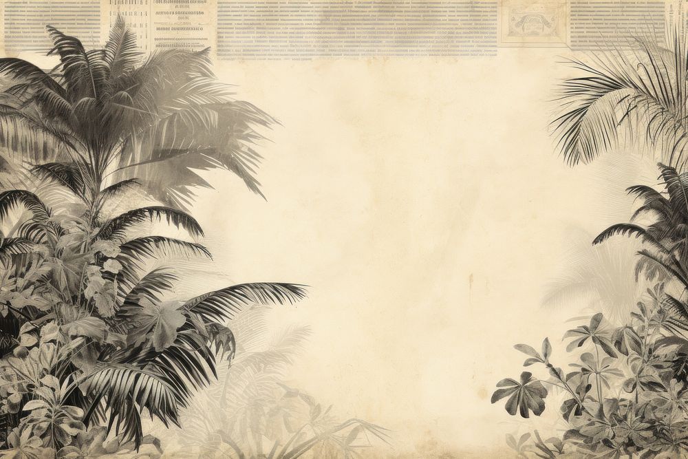 Palm leaves border backgrounds outdoors drawing.