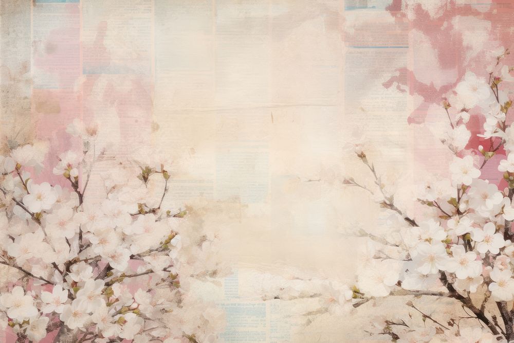 Cherry blossom border backgrounds painting flower.