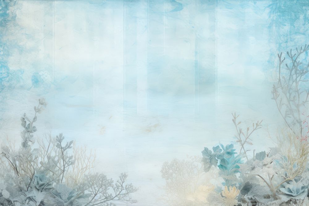 Blue coral underwater border backgrounds painting outdoors.