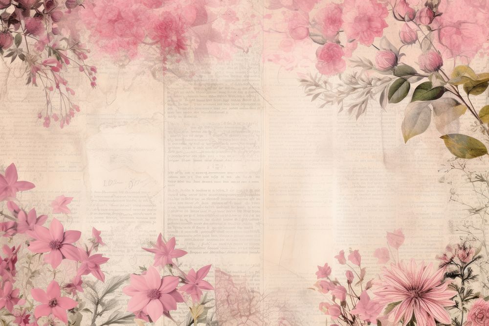 Pink spring border backgrounds blossom pattern.