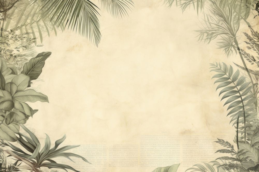 Green palm leaves border backgrounds outdoors pattern.