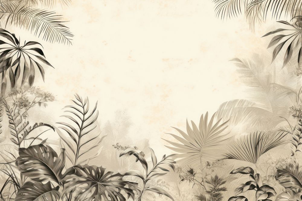 Palm leaves border backgrounds outdoors pattern.