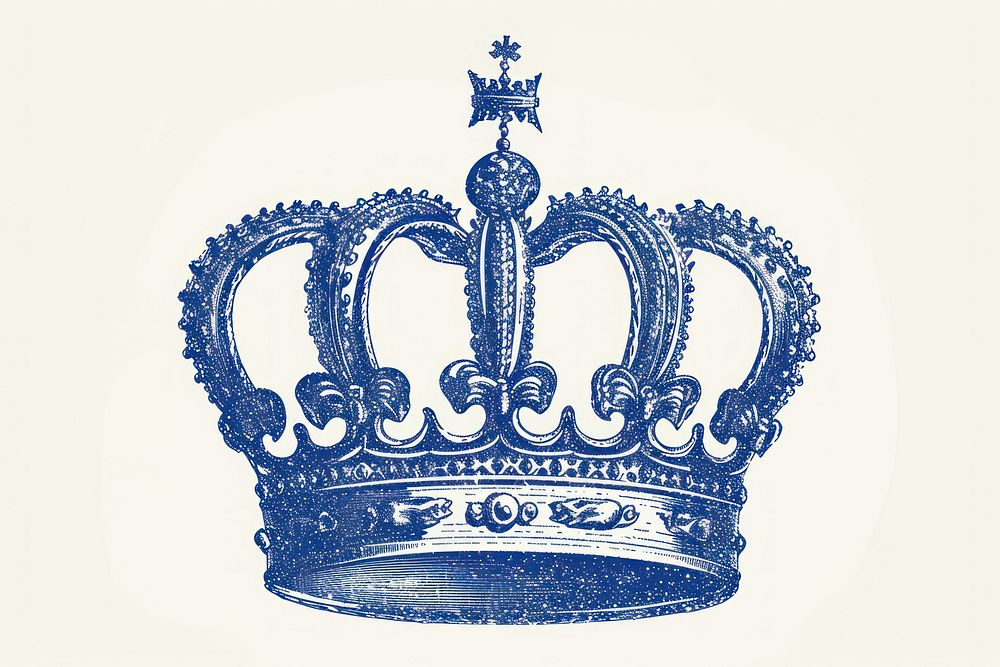 Antique of crown drawing sketch blue.