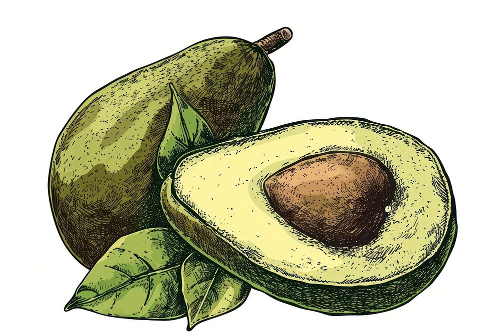 Antique of avocado fruit plant food.