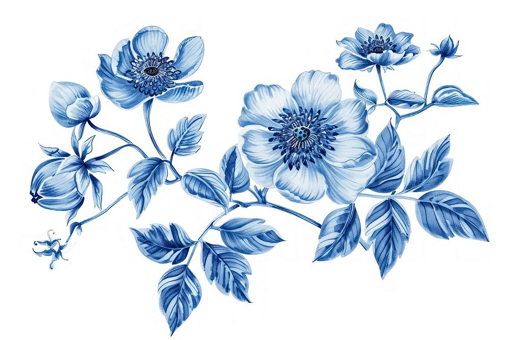 Antique of flower pattern drawing sketch.