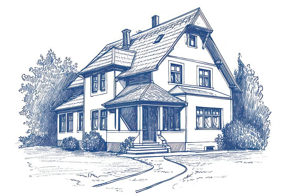 Antique of house drawing sketch architecture.