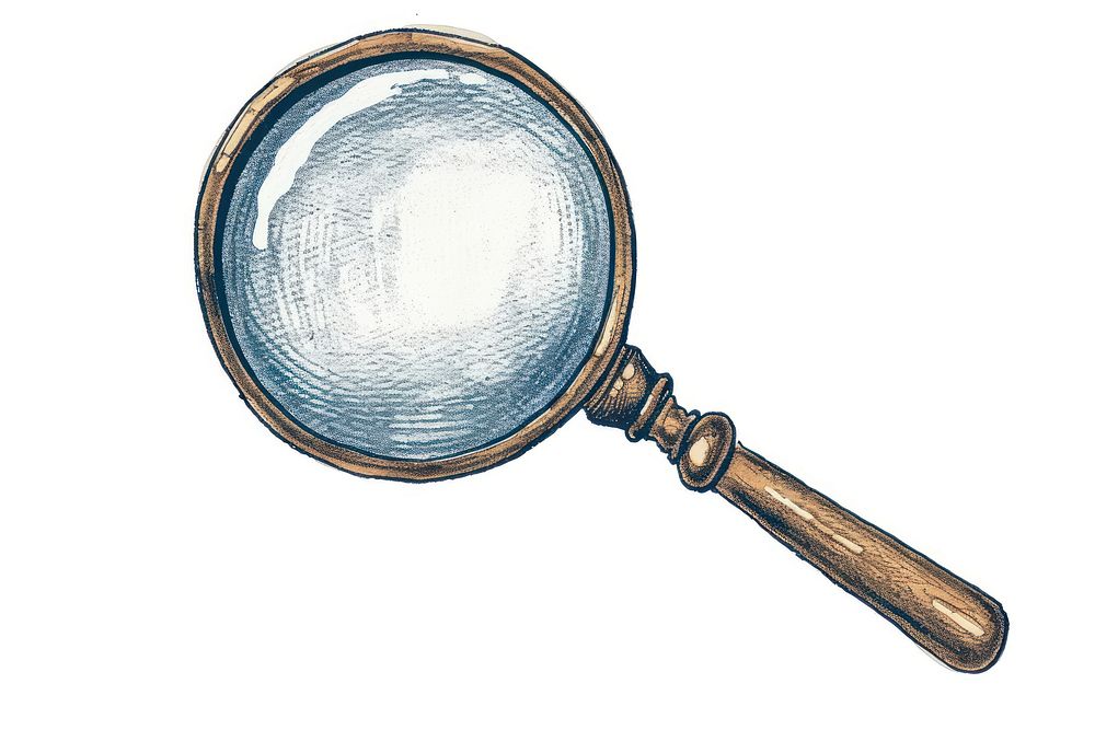 Antique magnifying glass white background | Free Photo Illustration