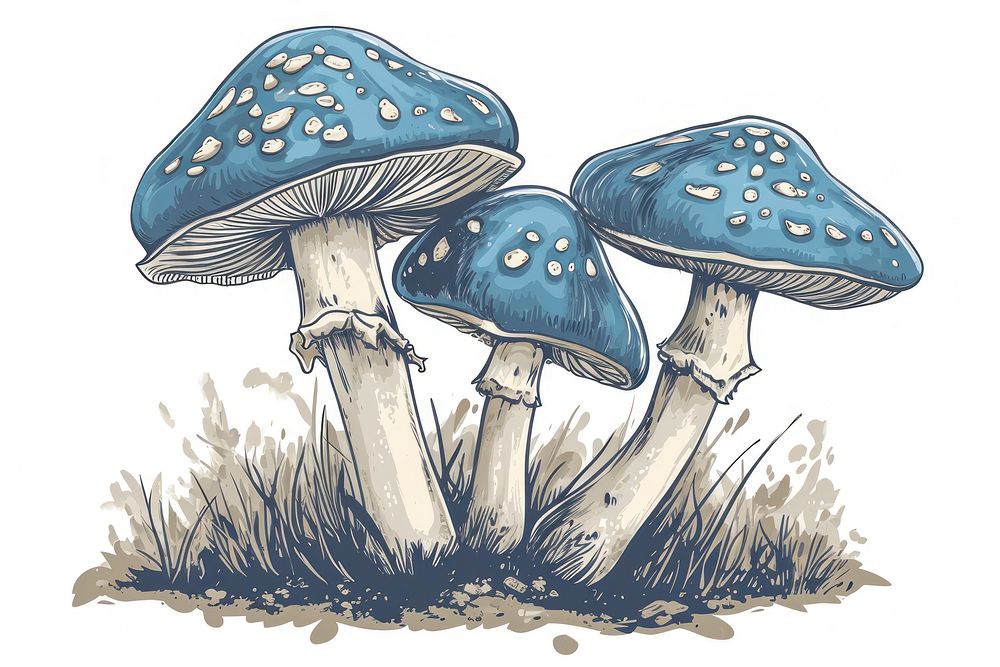 Antique of mushroom drawing sketch fungus.