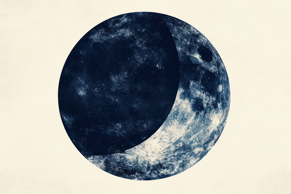 Antique of solar eclipse astronomy night moon.