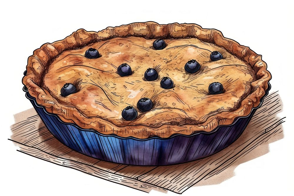 Antique of pie blueberry dessert fruit.
