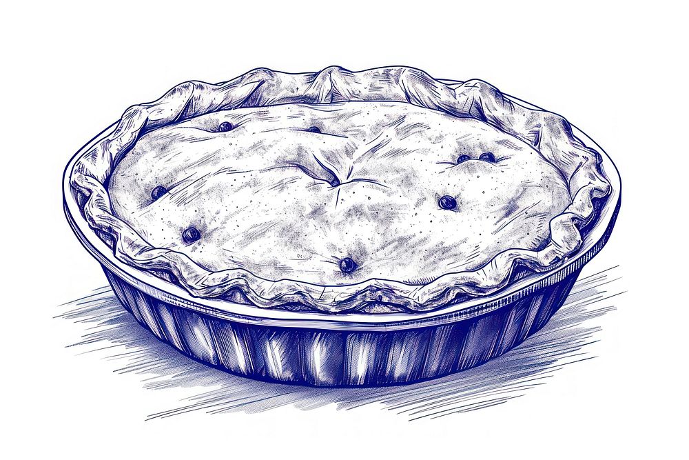 Antique of pie dessert drawing sketch.