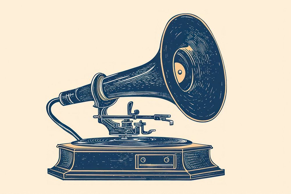 Antique of vinyl electronics technology gramophone.
