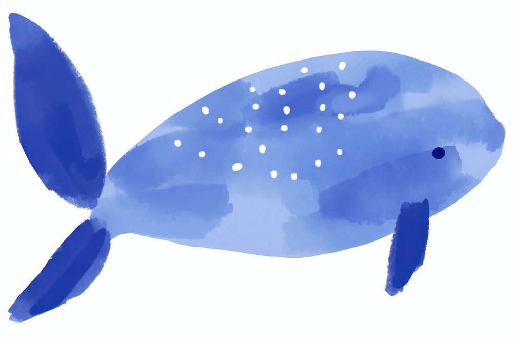 Hand drawn a whale in kid illustration book style animal nature fish.