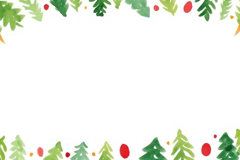 Hand drawn a christmas border in kid illustration book style backgrounds pattern plant.