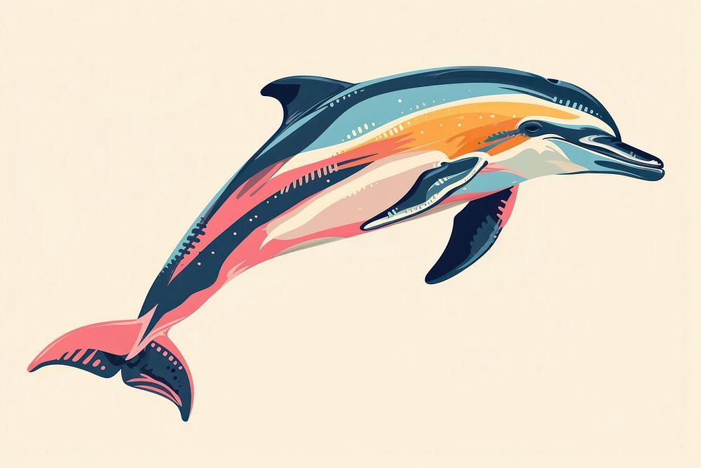 Illustration of dolphin animal mammal fish.