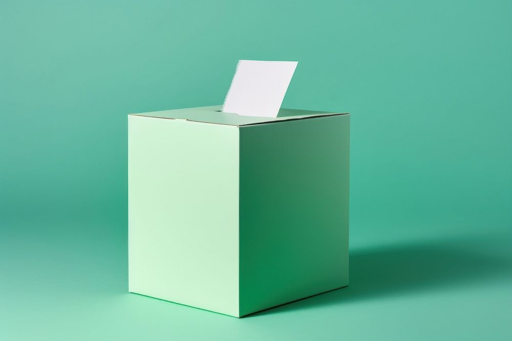 Paper voting box carton green.