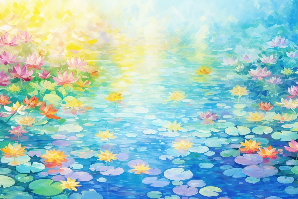Pond scenery illustration backgrounds outdoors flower.