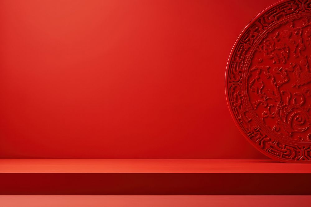 Red wall pattern architecture decoration.