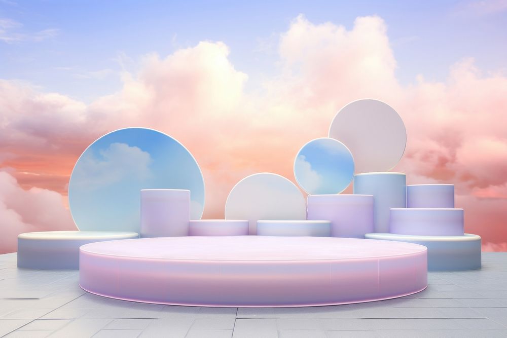 Pastel sky hologram outdoors architecture tranquility.