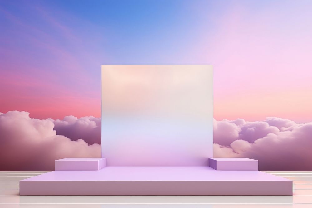 Pastel sky hologram outdoors nature architecture.