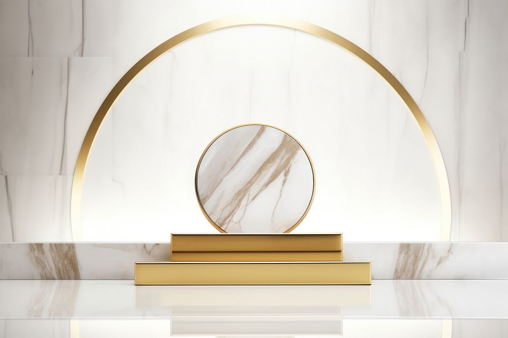 Marble trophy gold lighting.