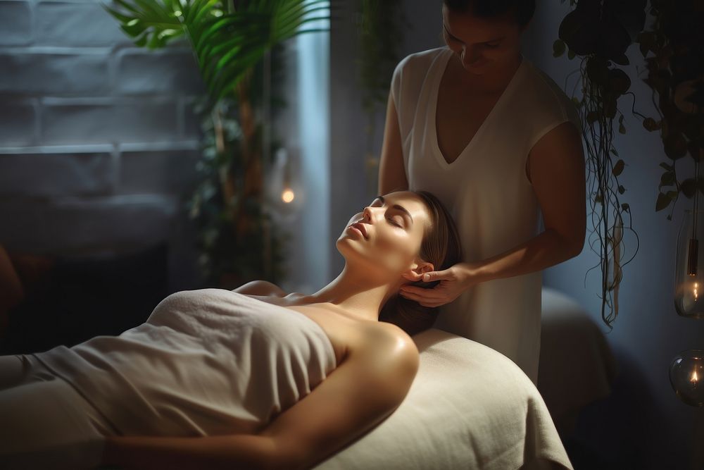 Woman having spa massages adult care spirituality.