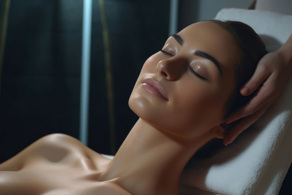 Woman having spa massages adult relaxation perfection.