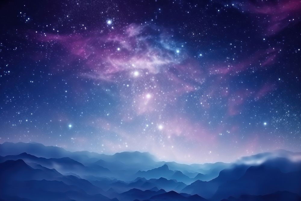 Starry sky with aurora light backgrounds landscape astronomy.