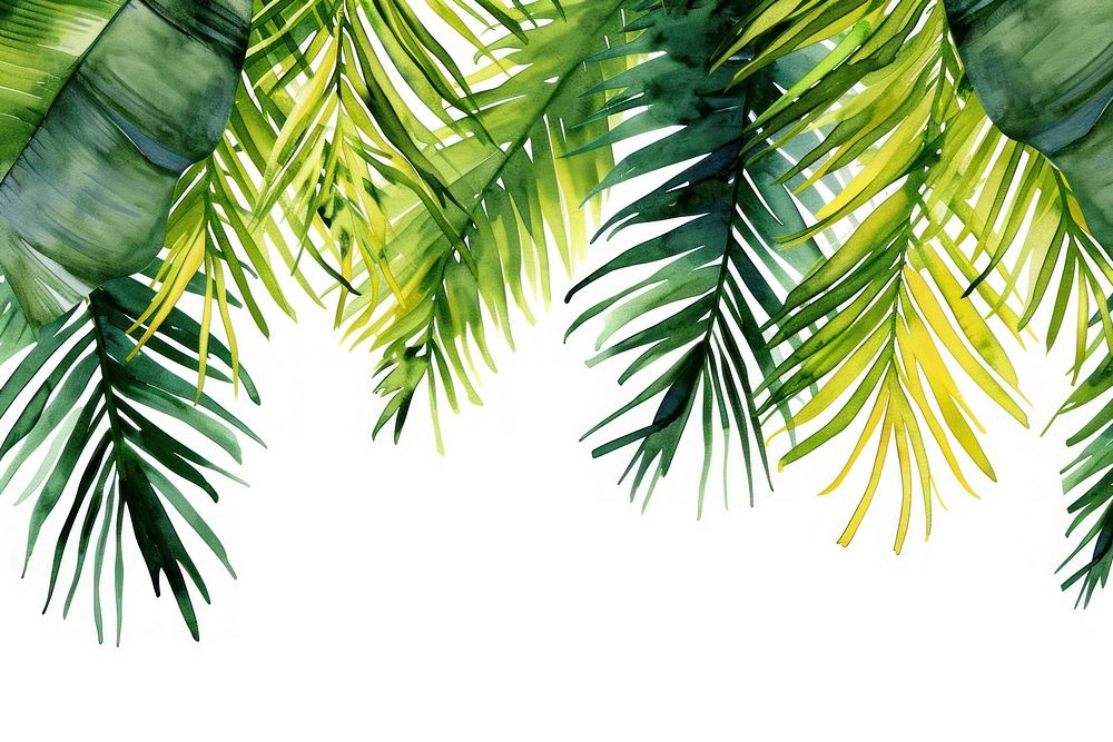 Palm leaves border nature backgrounds plant.