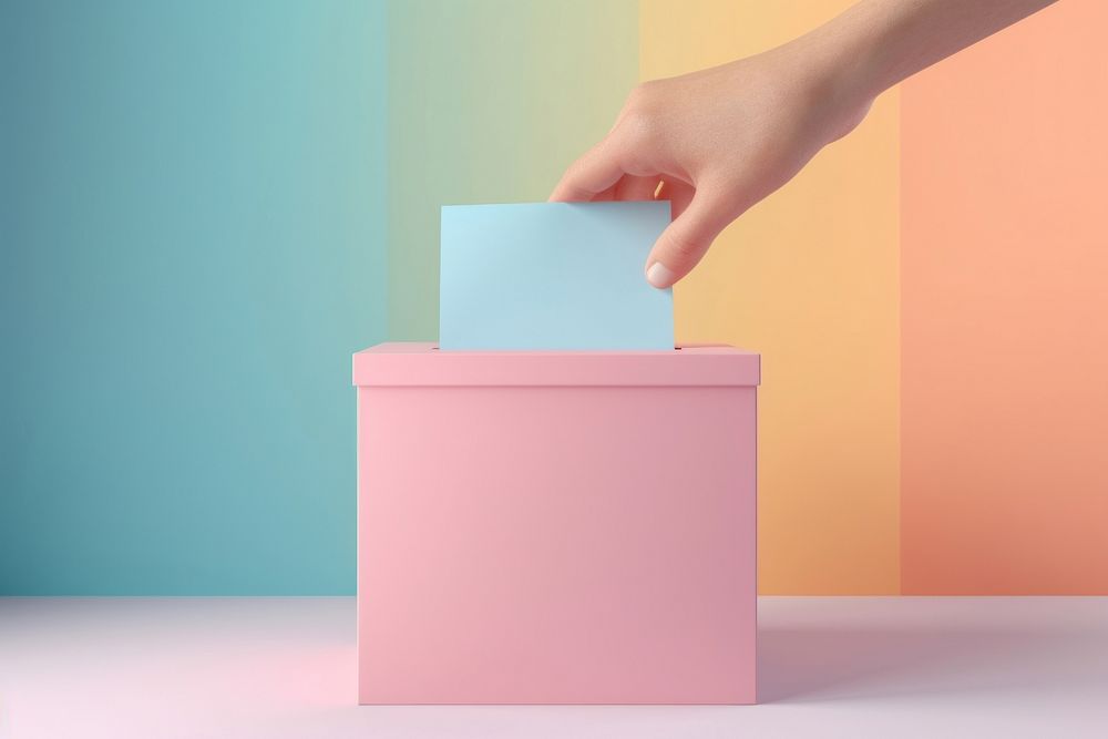 Paper voting hand box origami.