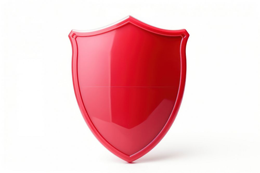 Shield red white background protection.