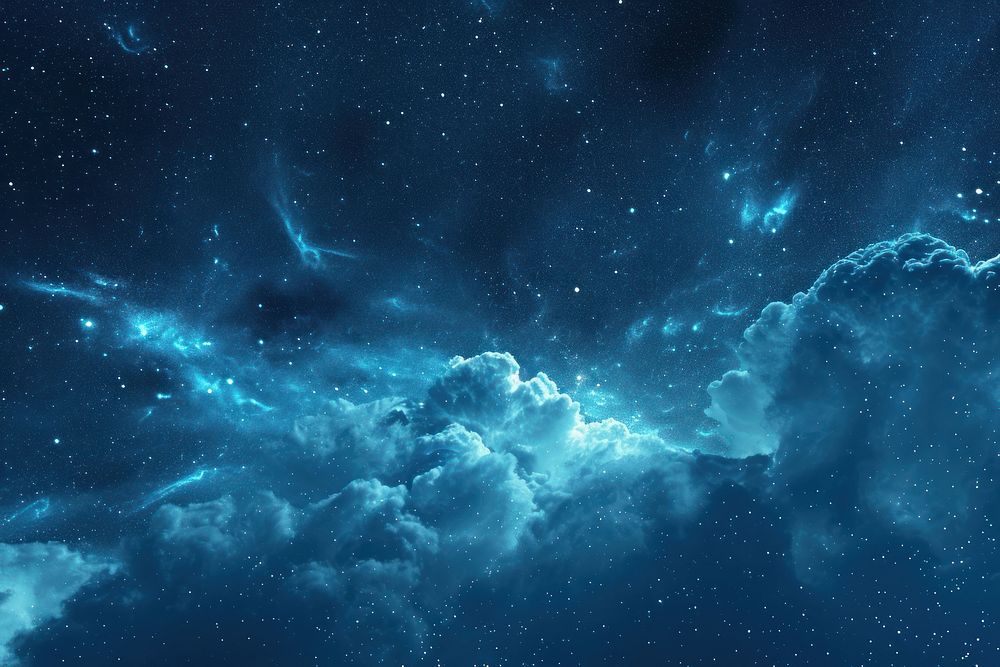 Fluffy cloud and star sky backgrounds astronomy.
