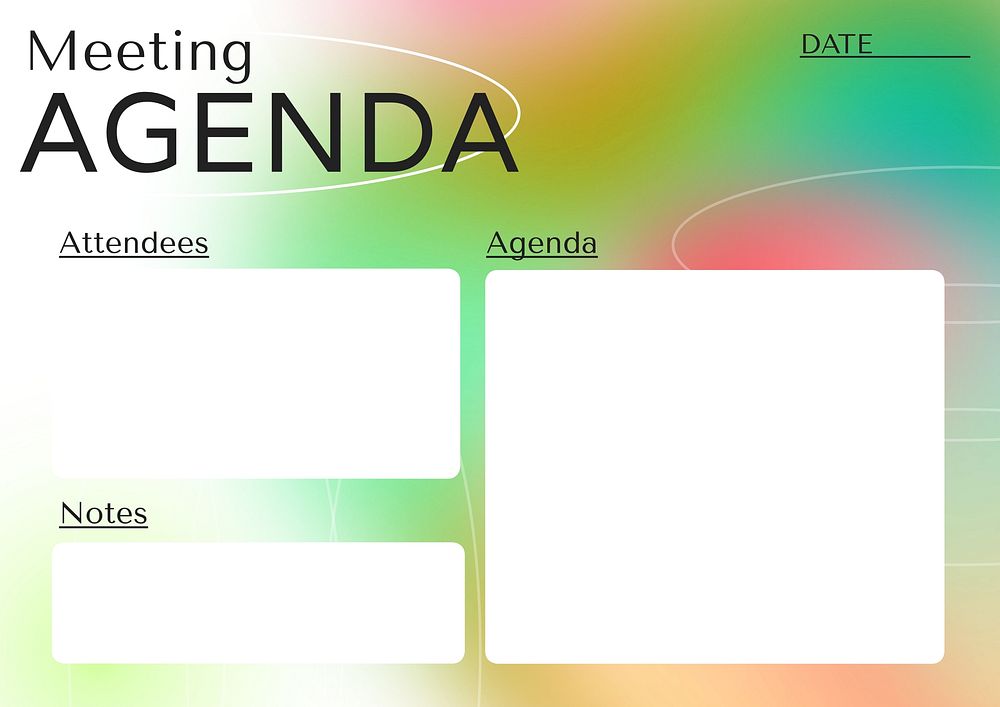 Meeting agenda planner template design