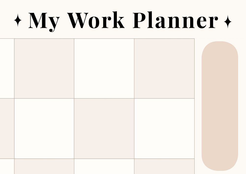 My work  planner template design