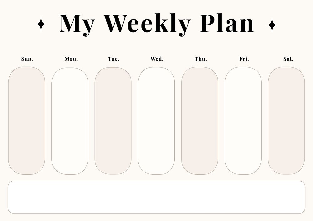 Weekly plan template design