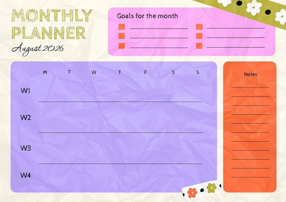 Monthly Planner Template Design Premium Photo Rawpixel