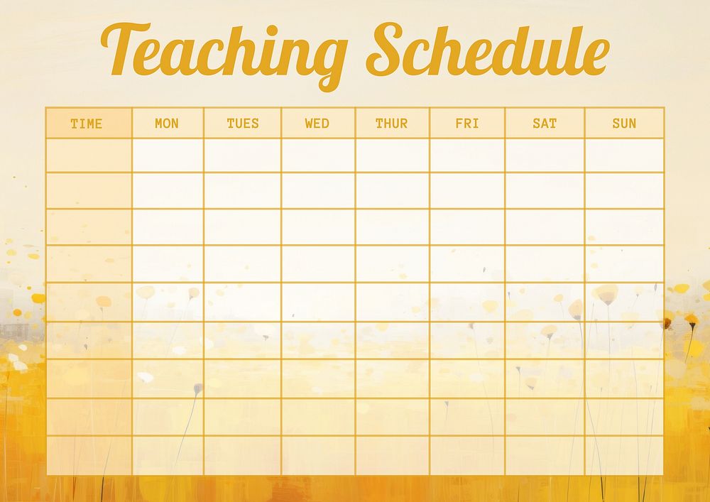 Teaching schedule planner template design