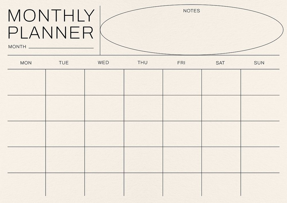 Monthly planner template design | Premium Photo - rawpixel