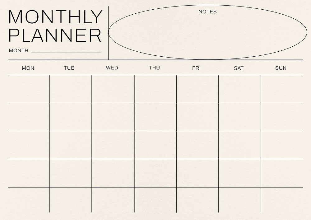 Monthly  planner template design