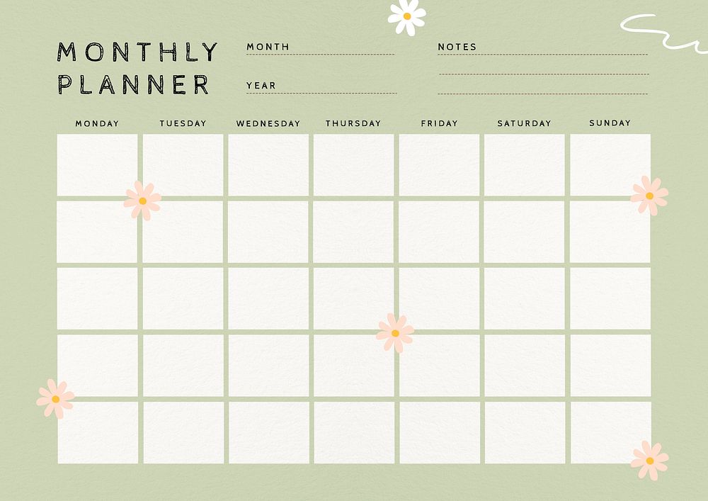 Monthly  planner template design